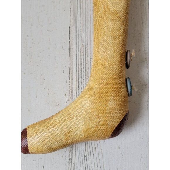 Vintage stocking cinnamon mistletoe ornament Xmas decor - Picture 2 of 5